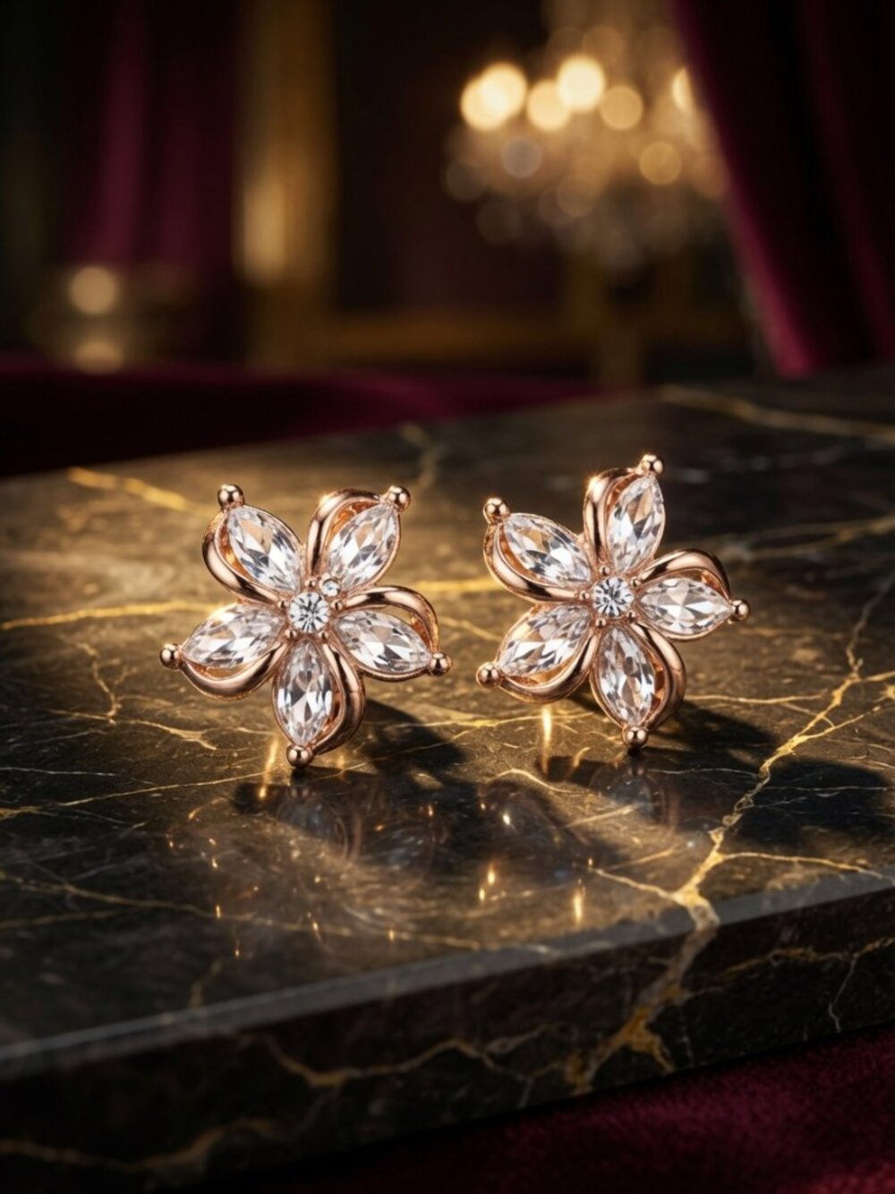 Brand New Rose Gold Stud Earrings - Picture 11 of 17